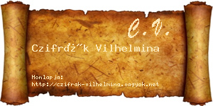 Czifrák Vilhelmina névjegykártya